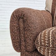 Fauteuil relax danois, revêtement en laine d'origine, années 70