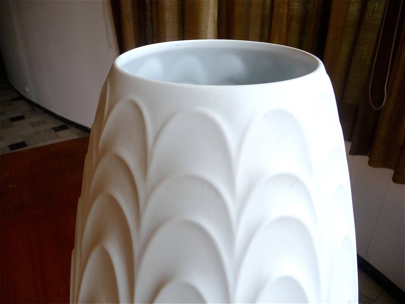 Large porcelain floor vase with relief by H&C Heinrich, West-Germany 1960s