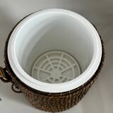 Rattan ice bucket with tongs