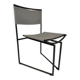 Chaise vintage modèle 91 en métal et tissu design Mario Botta Langenthal