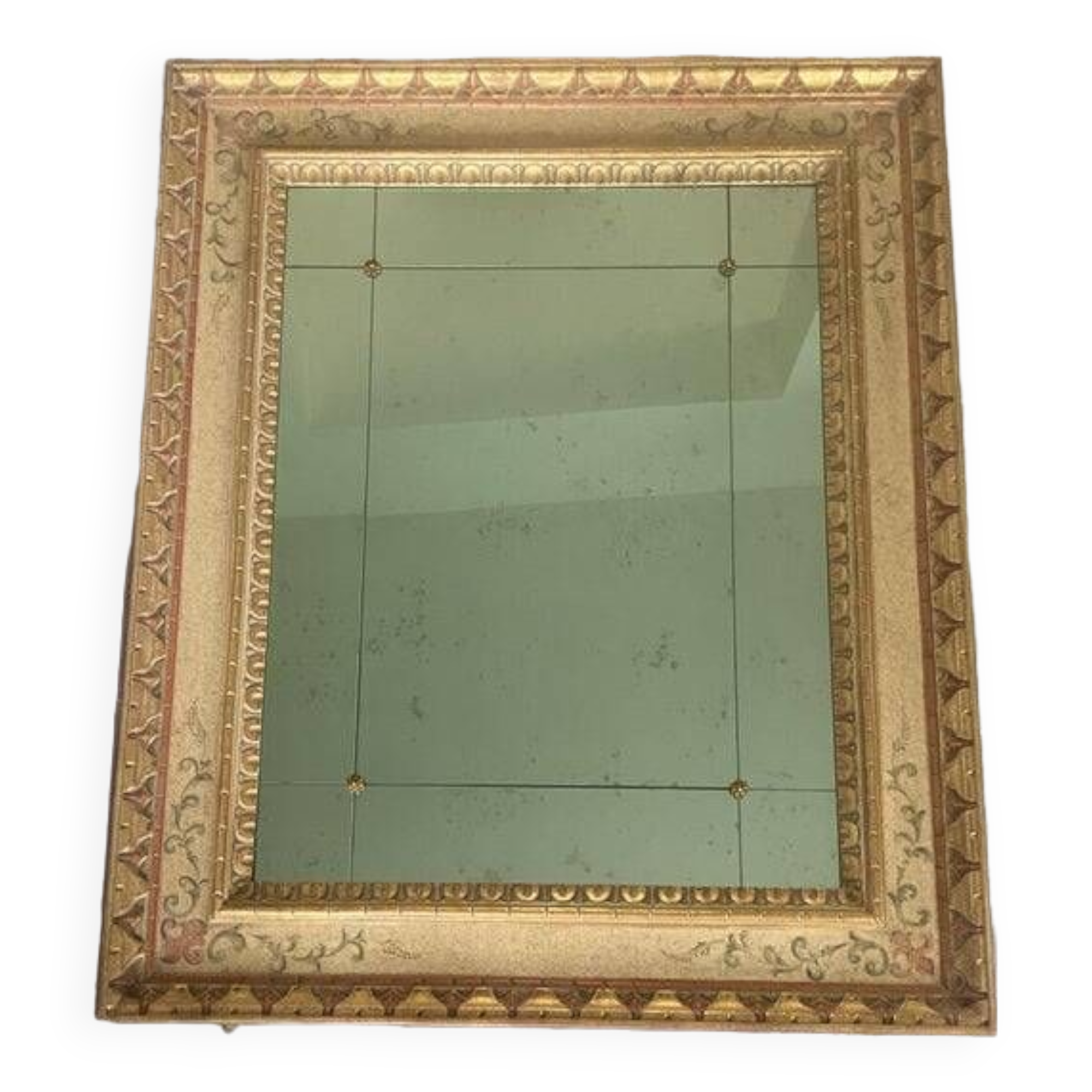 Venetian mirror in solid linden wood, hand-decorated
