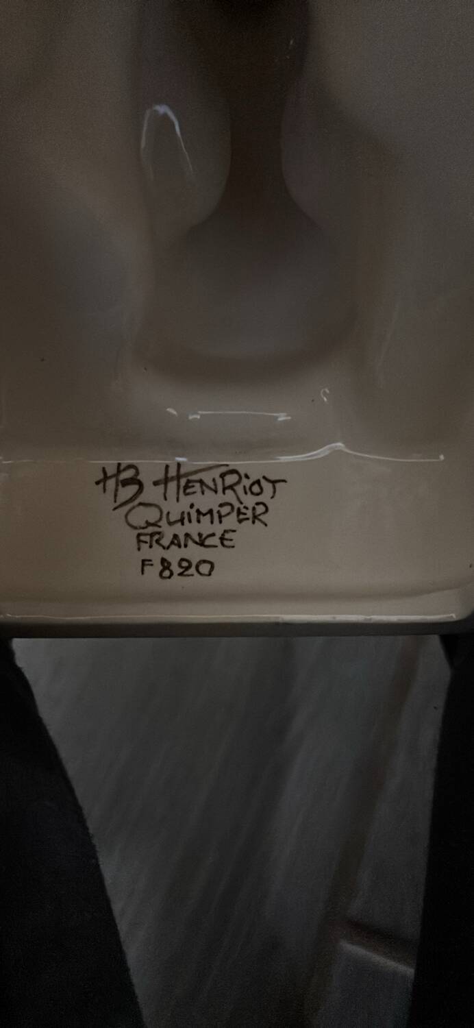 Paire de serre livres en faïence de Quimper