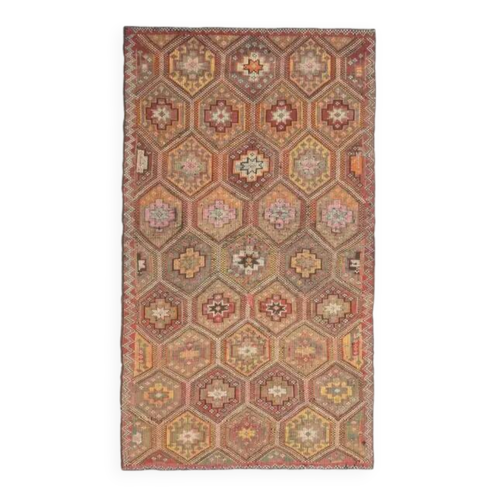 Vintage Turkish Oushak Handmade Wool & Cotton Brown Area Rug 164x288