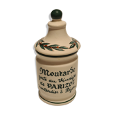 Mustard pot Parizot earthenware Digoin Sarreguemines fruit décor