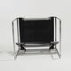 Wassily armchair in black leather, marcel breuer, 2000s
