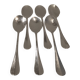 6 individual silver-plated metal sauce spoons with hammered baguette handles