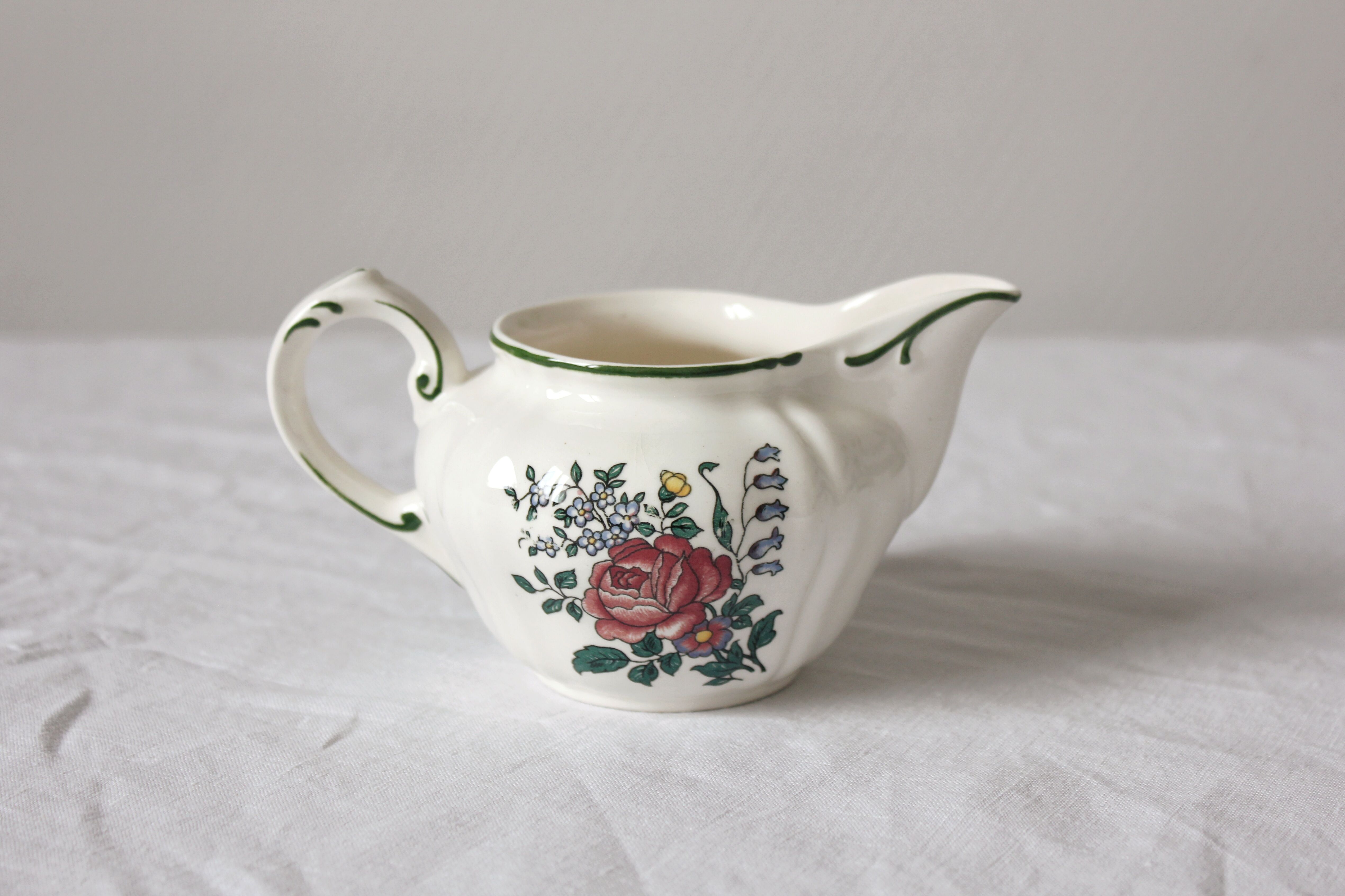 Vintage earthenware milk jug "Alt Strassburg" or "Vieux Strasbourg" by Villeroy & Boch