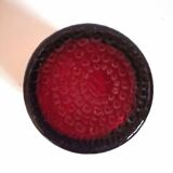 Ruby red glass vase with honeycomb effect from the 50s Height 35.3 cm
