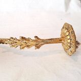 Gilt Bronze Wall Light With Green Ruffled Tulip