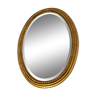 Miroir biseauté ovale vintage doré h78cm