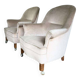 Ensemble de 2 monoplaces/fauteuils/sièges club vintage écru