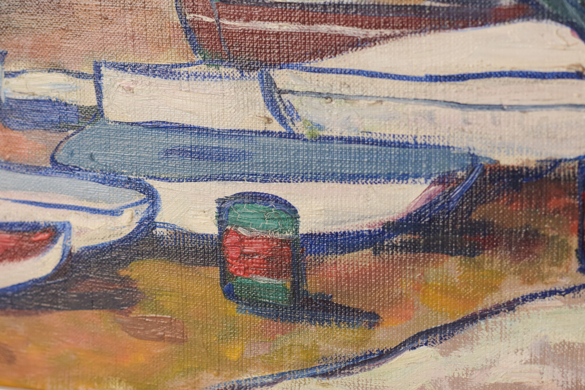Fishing village with boats