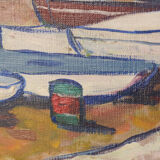 Fishing village with boats