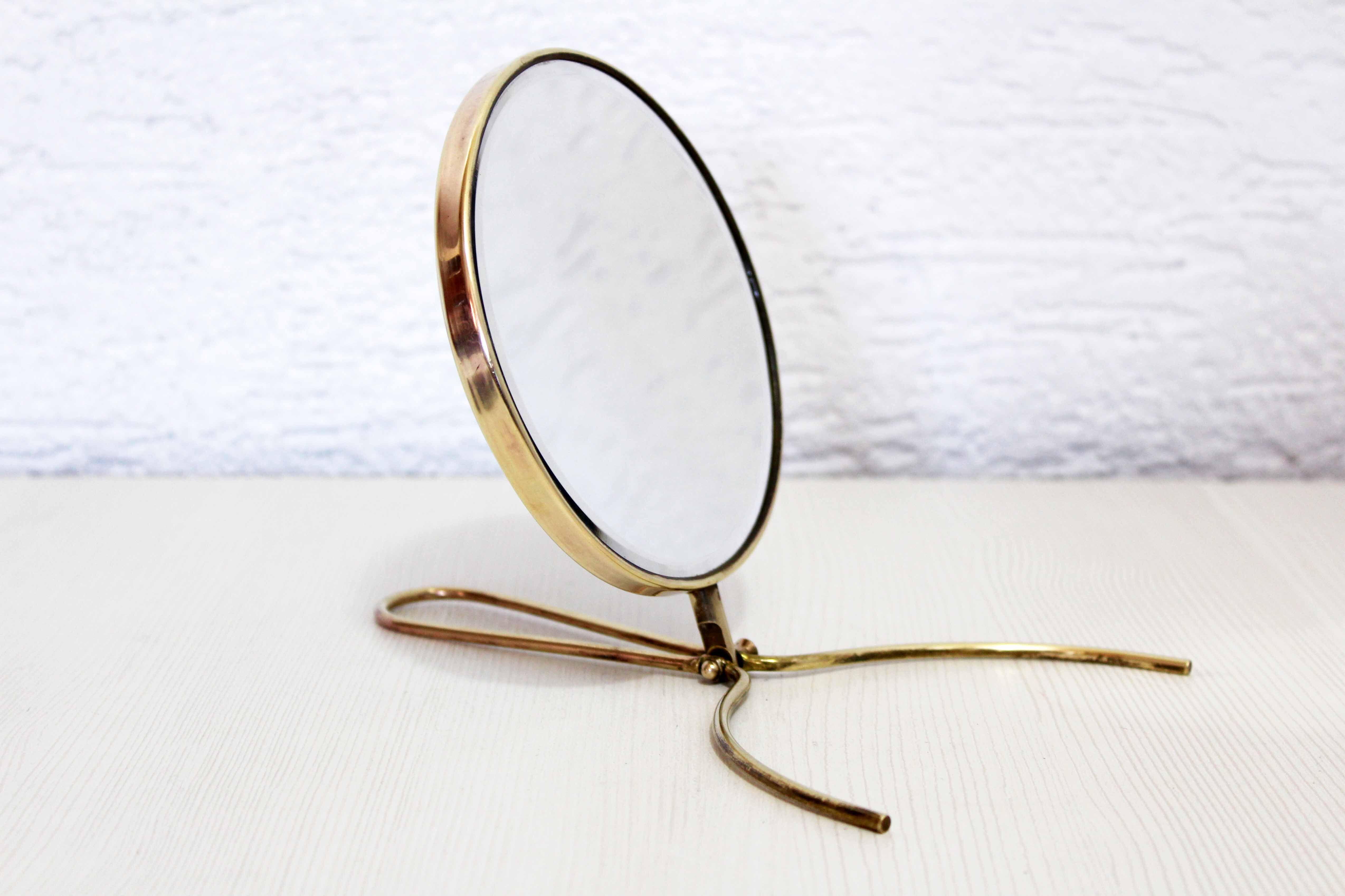 Brass barber mirror