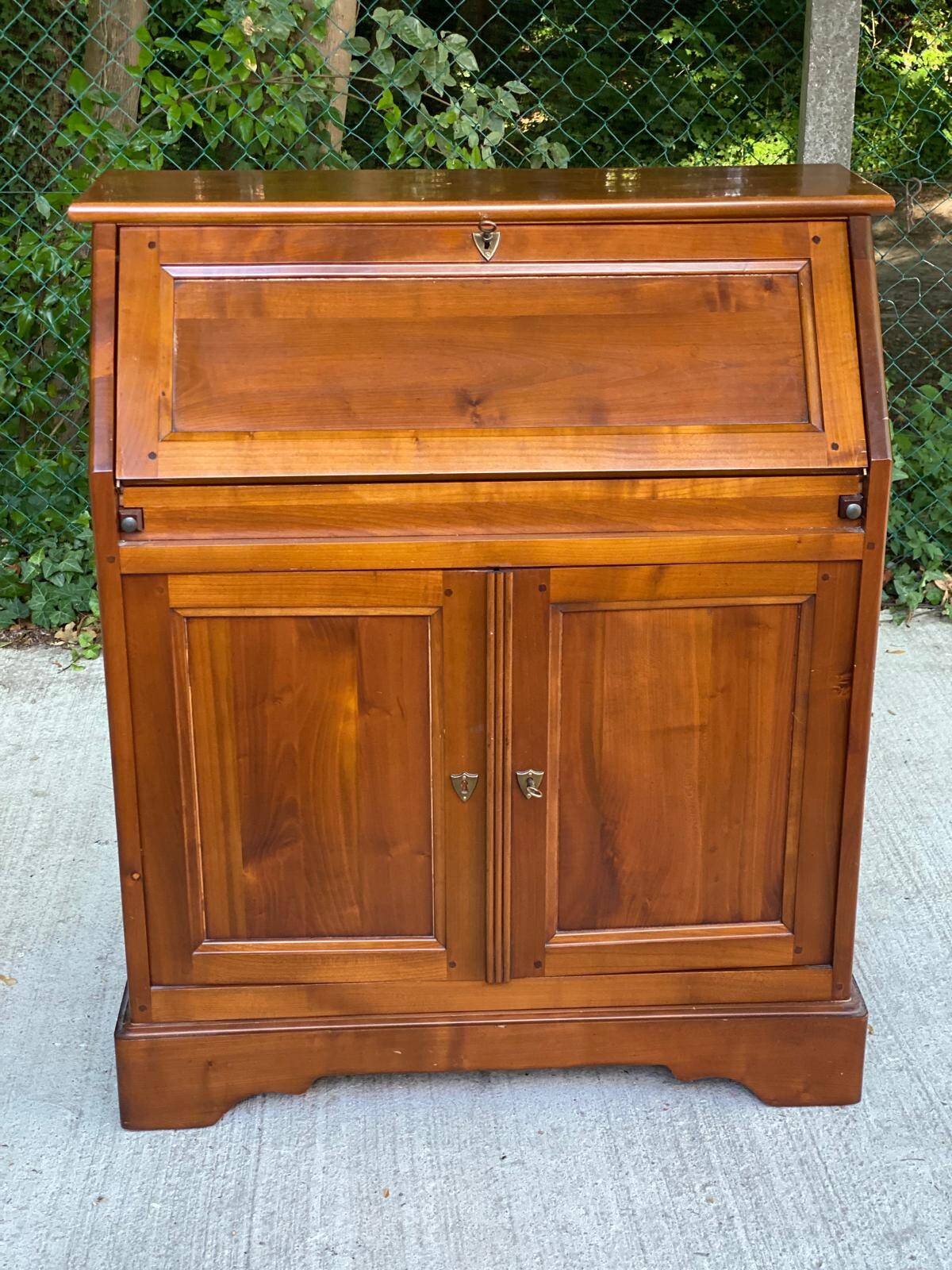 Louis Philippe donkey back secretary in solid wood, 20th century