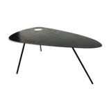Tripod coffee table in the shape of a black metal painter's palette - 20th century