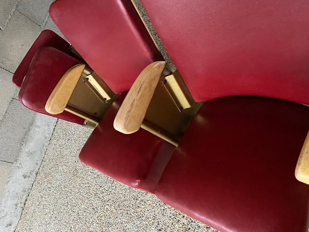 Old cinema armchair bench