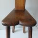 Antique Alpine peasant chair, Stabelle type, made of solid wood – 19th century.