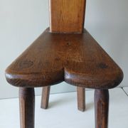 Antique Alpine peasant chair, Stabelle type, made of solid wood – 19th century.