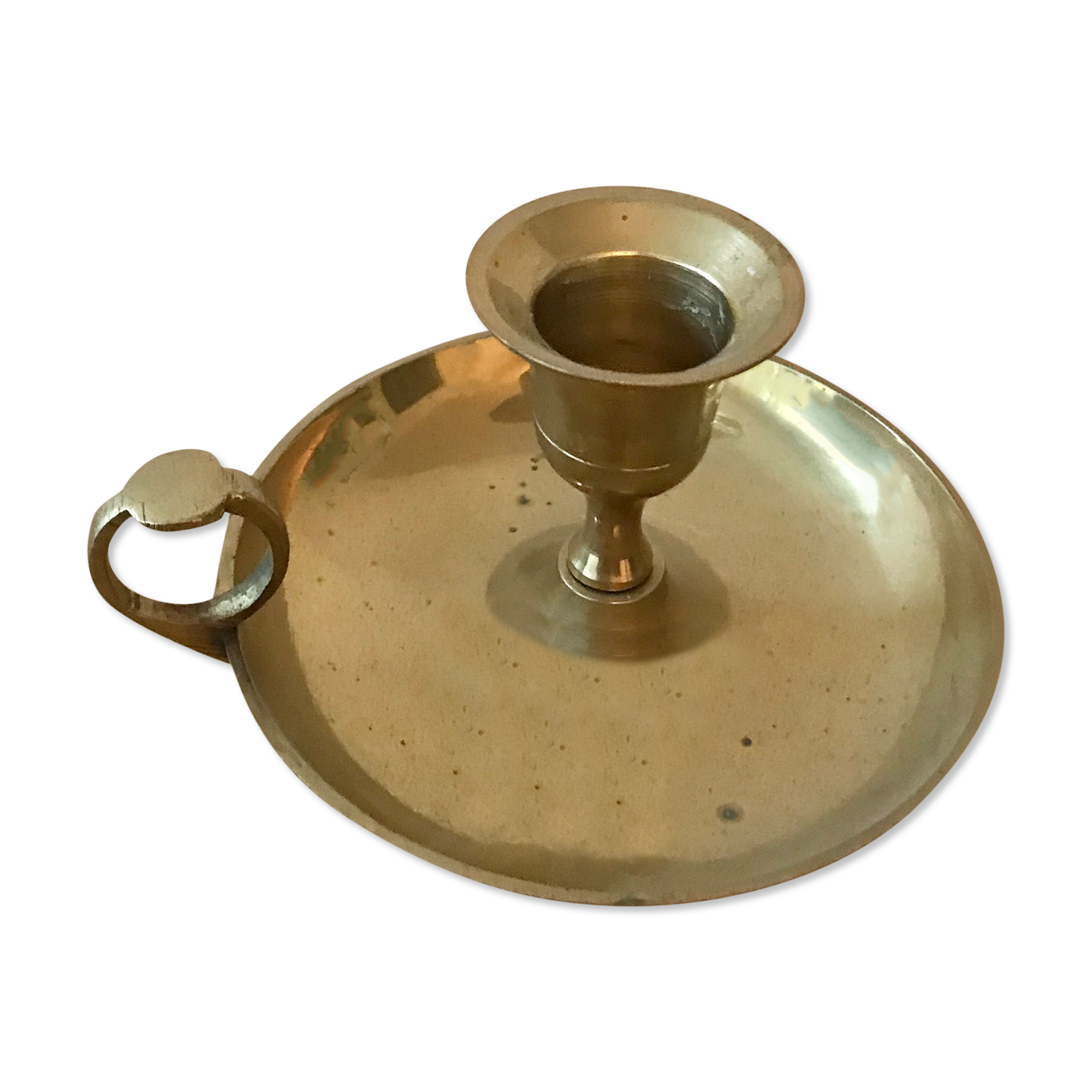 Small golden brass candlestick