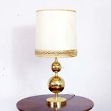 Beautiful brass and leather table lamp