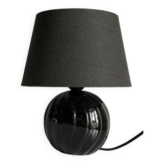 Vintage black ceramic ball lamp