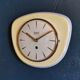 Vintage ceramic clock silent wall clock "Golden yellow guarantor"