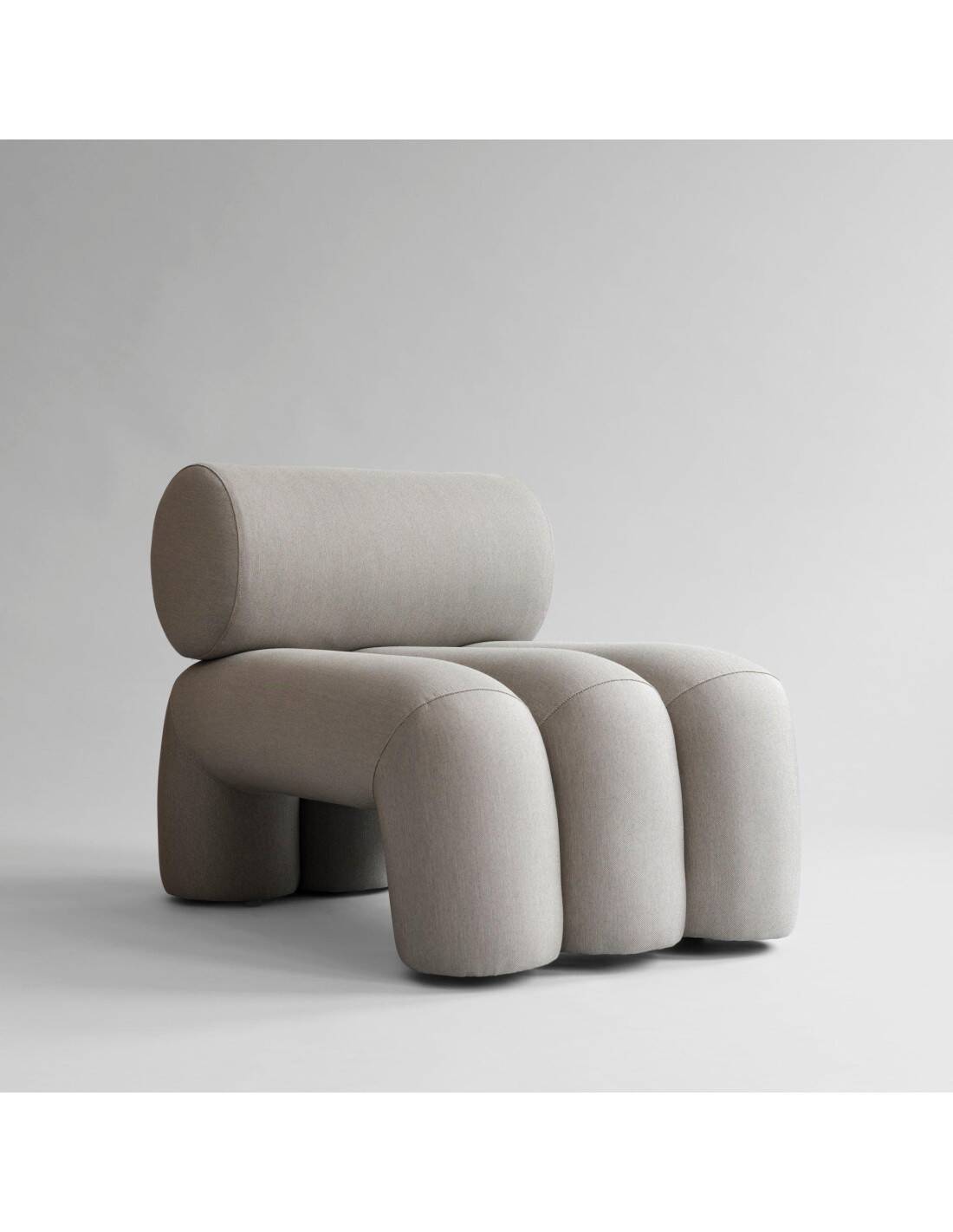 Pair of contemporary armchairs - taupe color - sun-resistant fabric