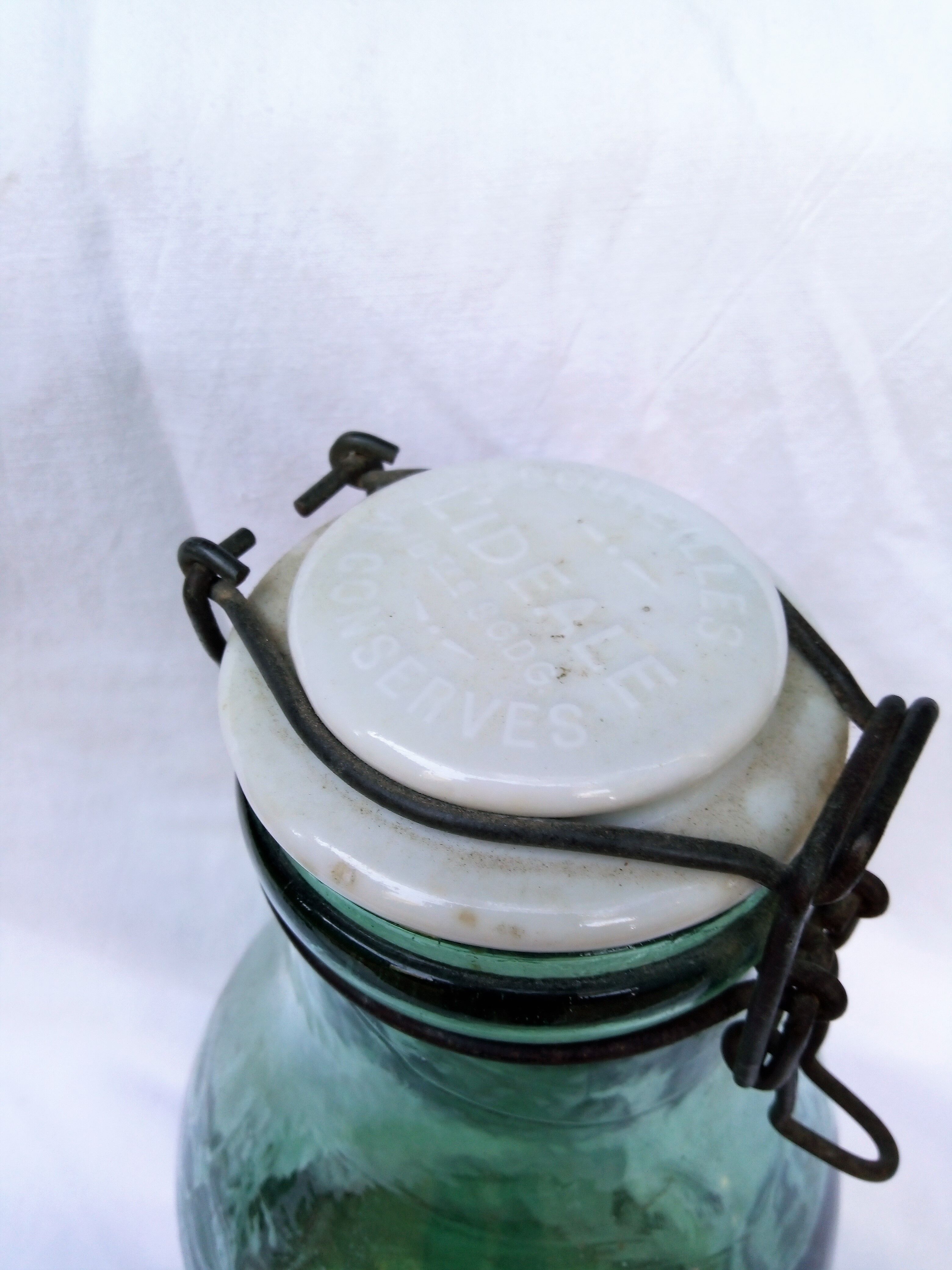 Old glass bottle porcelain cap, 2 liters