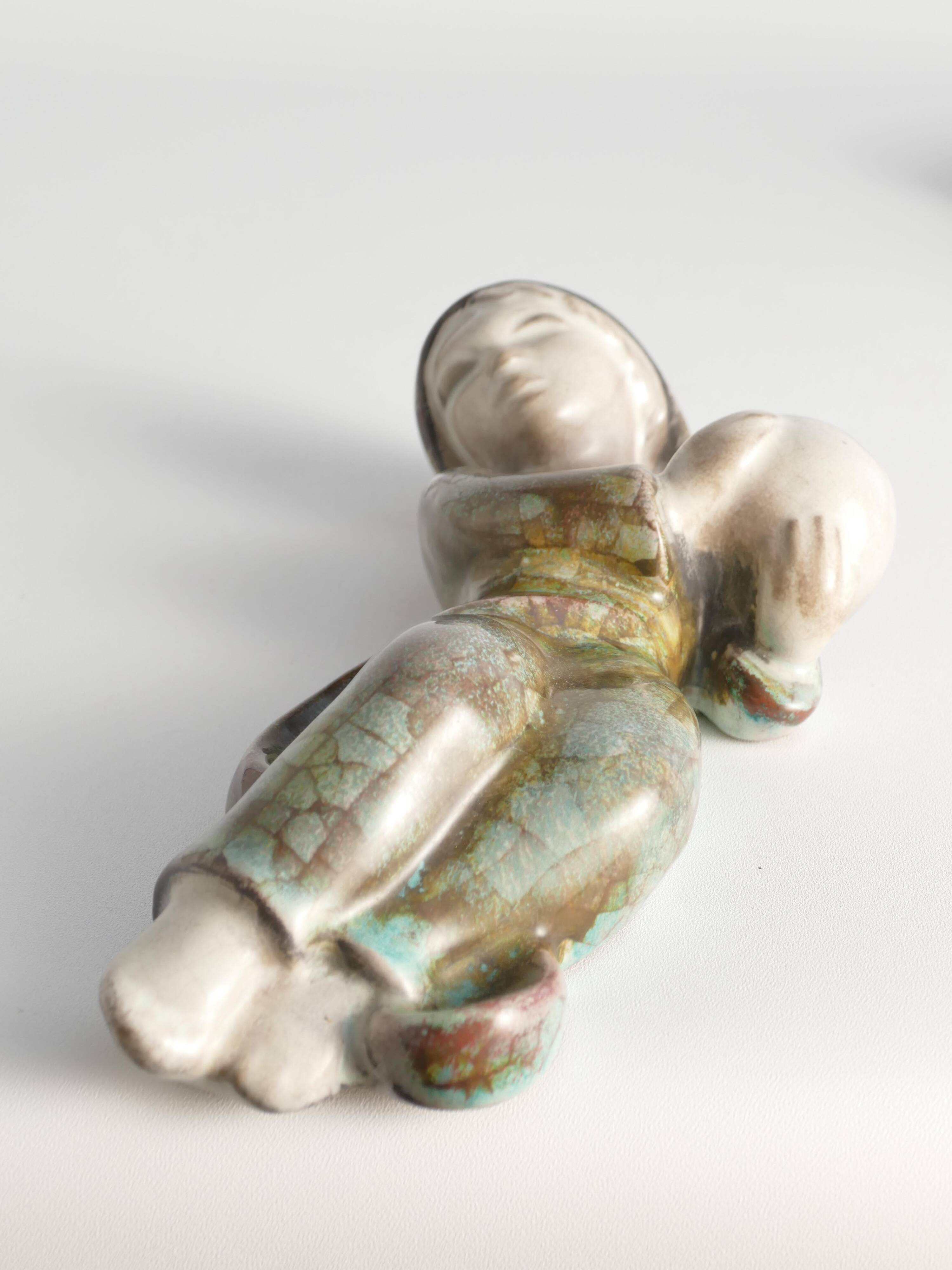 Stoneware Sconce with Boy Motif by Marianne Starck for Michael Andersen & Son