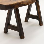 Handmade Oak brutalist table by Mobichalet, Belgium 60s.