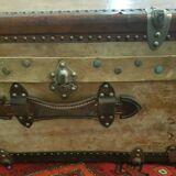 Large art deco travel trunk