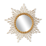 Mirror sun in braided rattan.