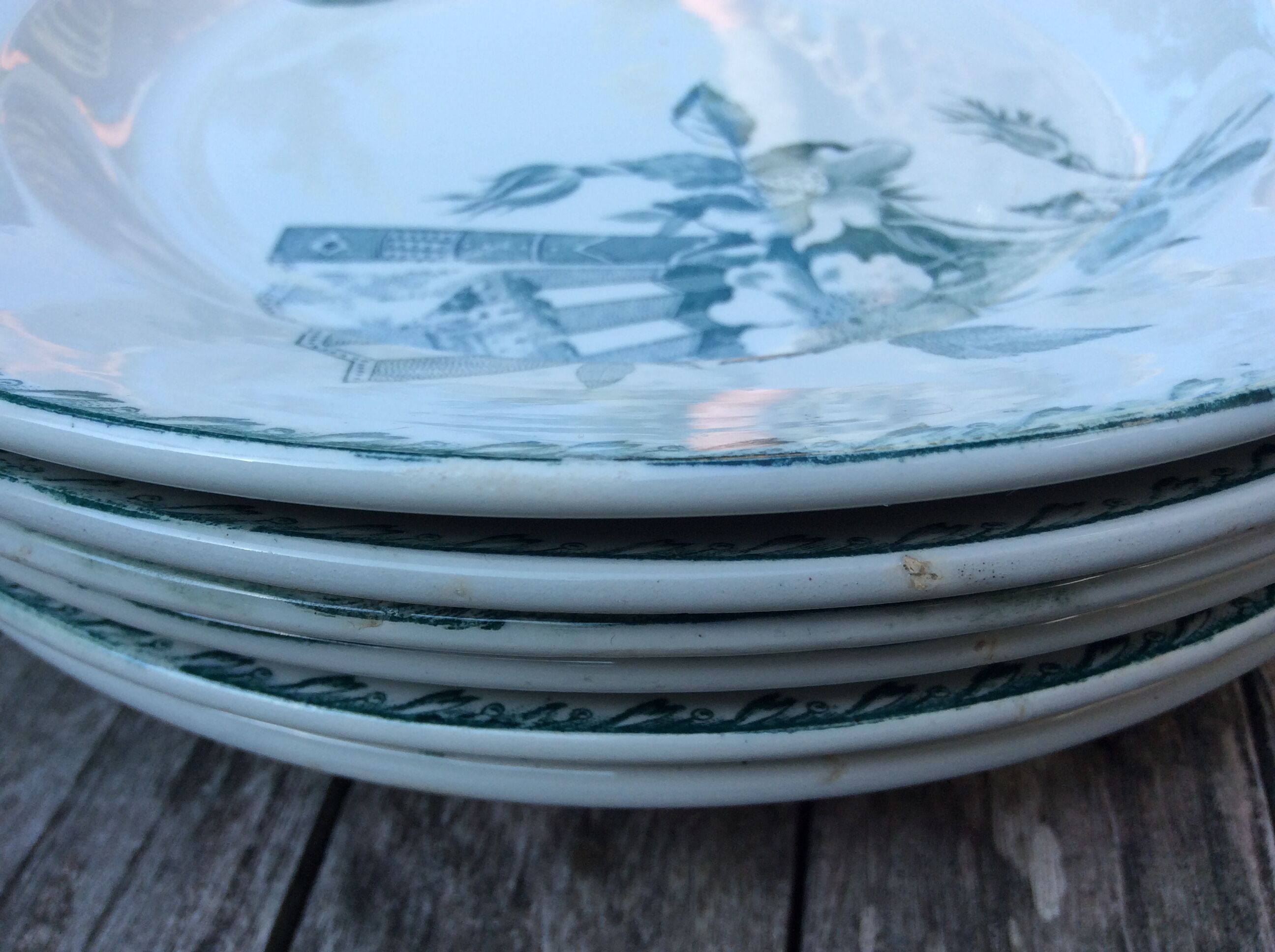 Series 6 tablespoons Plate Iron Earth