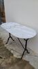 Antique cast iron bistro table with oval marble top
