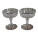 2 Champagne glasses in Baccarat crystal beautiful model engraved around 1900