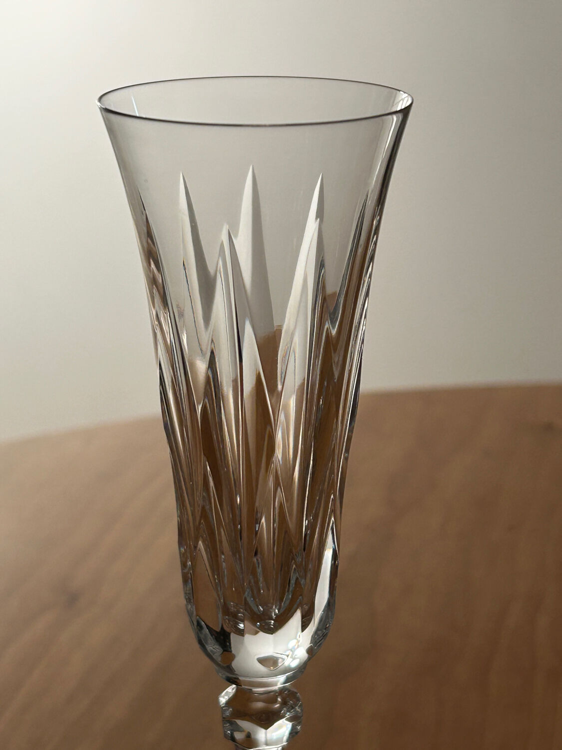 9 Saint Louis cut crystal champagne flutes