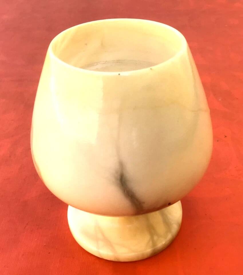 1930s Alabaster cup on pedestal