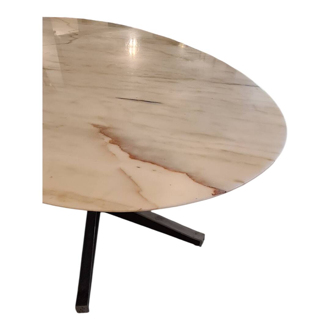 Oval marble dining table from the 1970s.