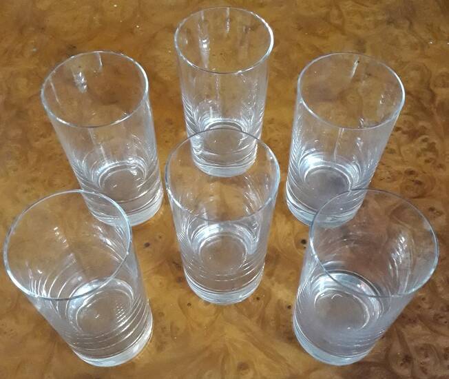 6 crystal orangeade glasses