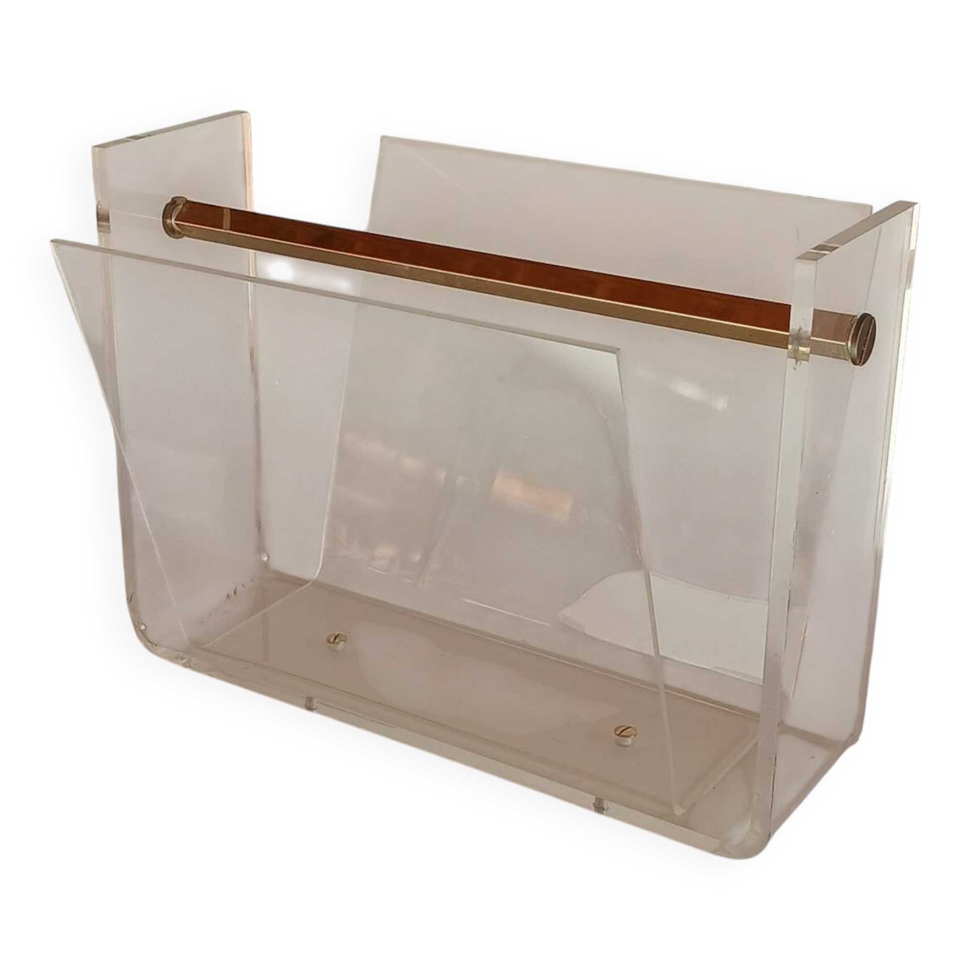 Acrylic magazine rack by David Lange