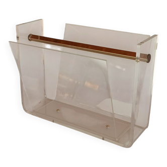 Acrylic magazine rack by David Lange
