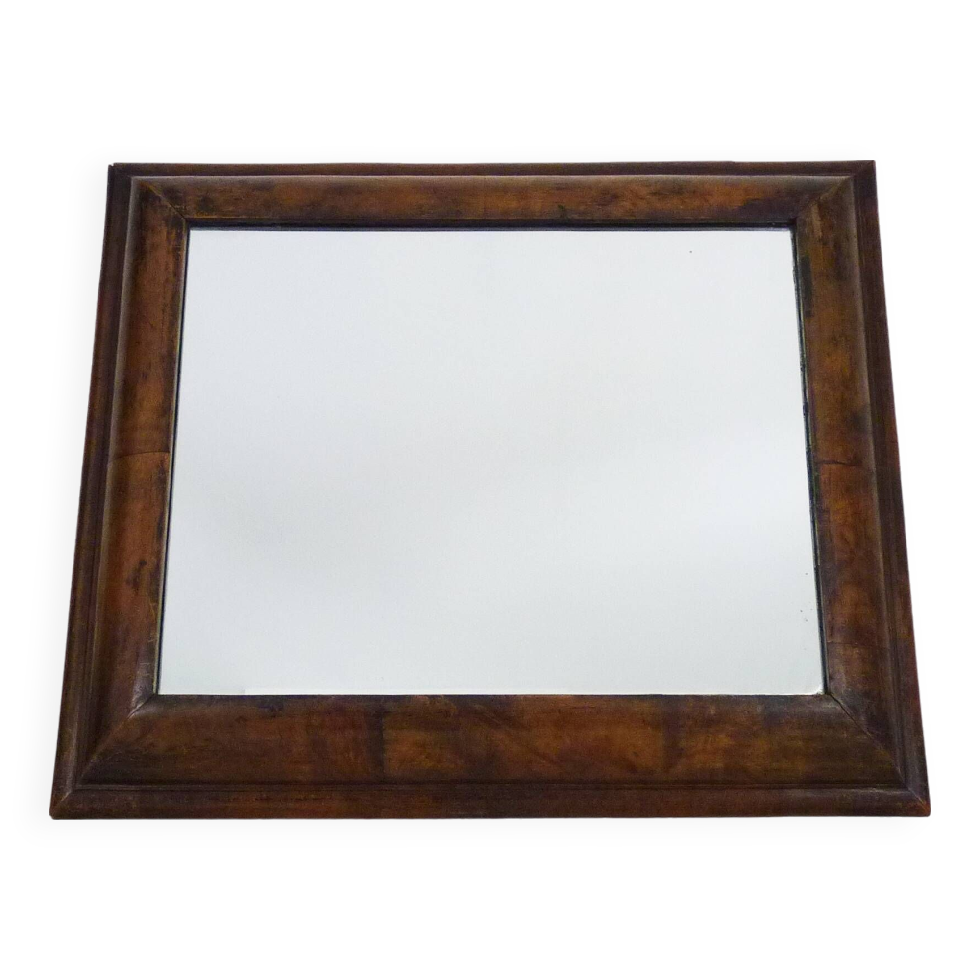 Very large Psyche Mirror in walnut wood. Orthodox bible mirror. 19th century. 53X63 cm - 20.86X24