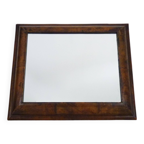 Très grand Miroir Psyché en bois de noyer. Miroir cache bible orthodoxe. XIXème. 53X63 cm - 20,86X24