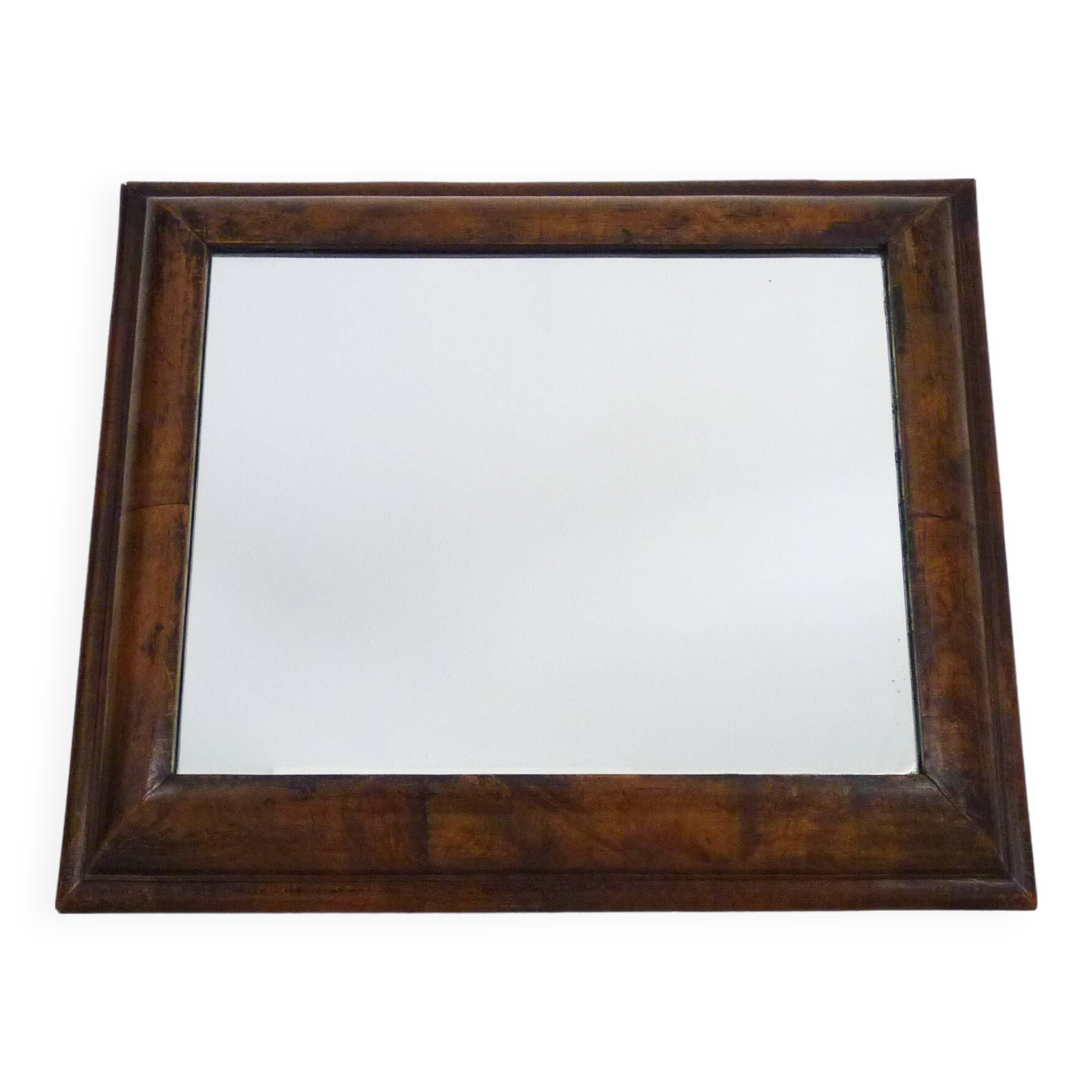 Very large Psyche Mirror in walnut wood. Orthodox bible mirror. 19th century. 53X63 cm - 20.86X24