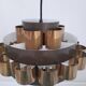 Danish copper suspension light by Werner Schou, 1970s.