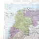 Vintage map Colombia Venezuela Ecuador Guyanas 43x43cm from 1950