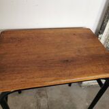 Side table 1950 metal and oak