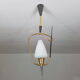 Suspension épingle chrome noir et or, 1950