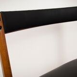 Vintage extendable dining table & 4 black chairs from Mcintosh,1960s